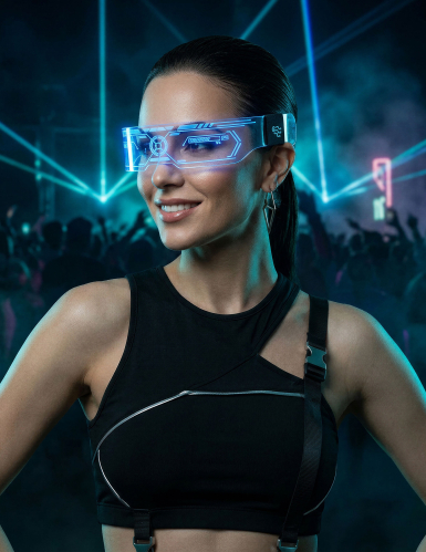 Lunettes futuristes avec LED
