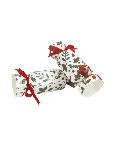 5 petits crackers houx de noël festifs