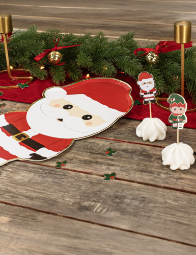 2 plateaux Père Noël 35 cm en carton rigide