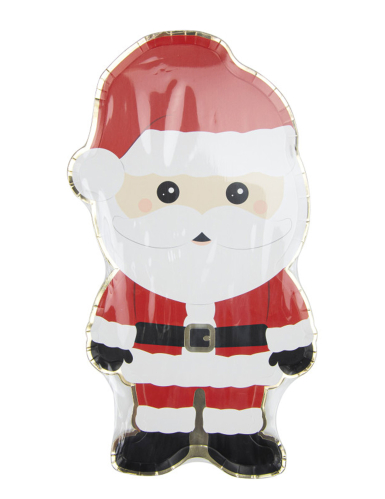 2 plateaux Père Noël 35 cm en carton rigide
