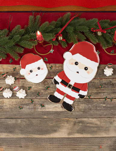 2 plateaux Père Noël 35 cm en carton rigide