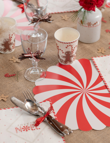 10 Gobelets motif gourmandises de Noël 27 cl en carton