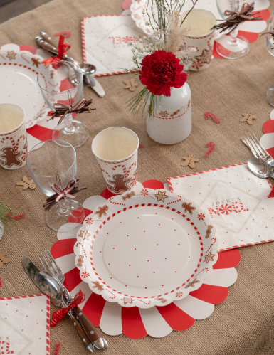 10 Gobelets motif gourmandises de Noël 27 cl en carton