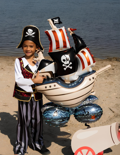 Ballon aluminium bateau pirate à poser 81 cm autoportant