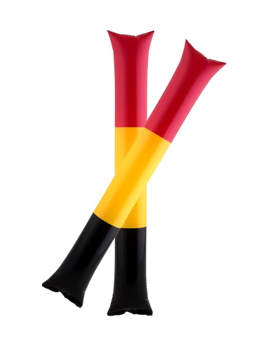 Bâtons gonflable tap-tap de supporter Belgique noir jaune rouge