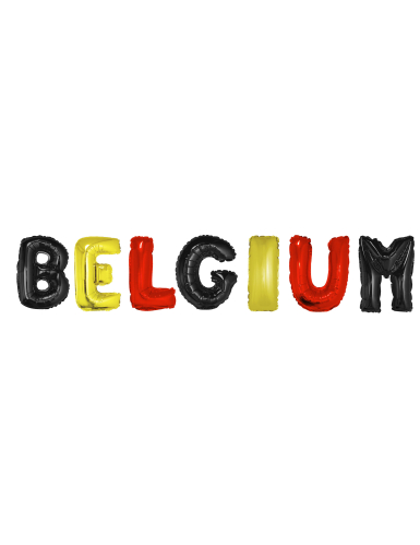 Ballons en aluminium noir, jaune et rouge Belgium 40cm
