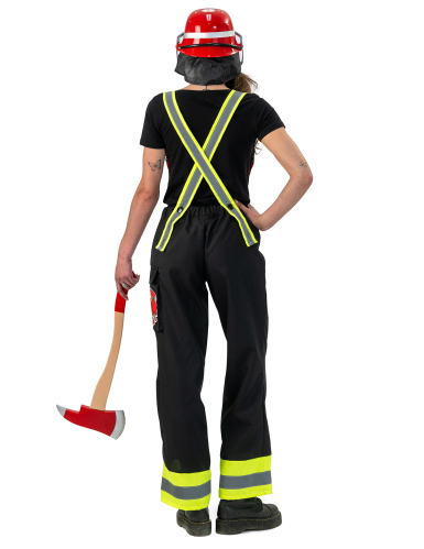 Pantalon de pompier noir avec bretelles femme