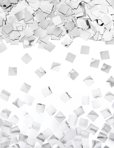 Canon à confettis champagne en papier métallisé argent 20,5 cm