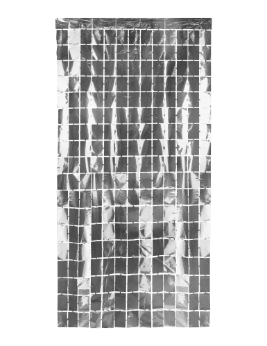 Rideau de carrés argentés 100 x 200 cm