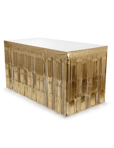 Jupe de table à franges dorées 300 x 80 cm