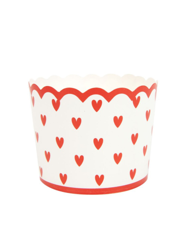 8 Petits pots en carton petits cœurs 6 x 7 cm