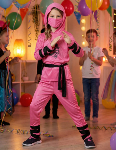 Déguisement Ninja rose enfant