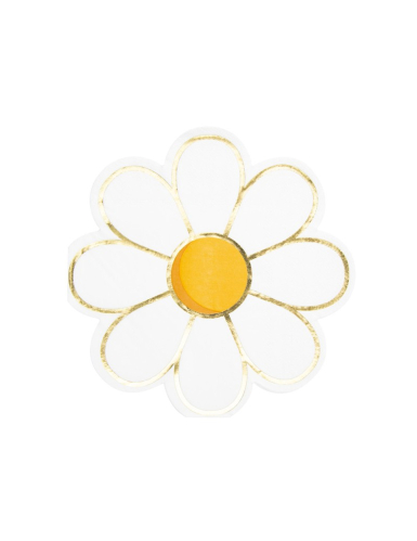 16 serviettes Marguerite 32 x 32 cm