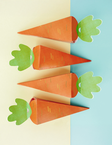 6 boîtes Carottes en carton 7,5 x 26,5 x 7,5 cm