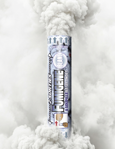Fumigène à goupille double sorties blanc