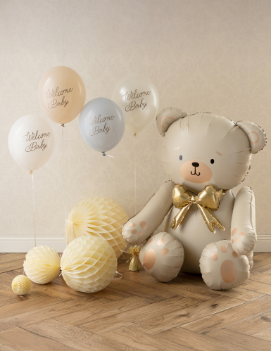 Ballon aluminium Ours crème 75 x 84 cm
