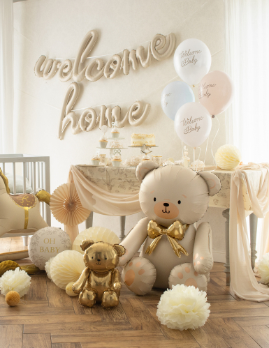Ballon aluminium Ours crème 75 x 84 cm