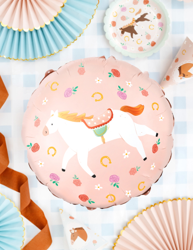 Ballon aluminium Cheval  rose 45 cm