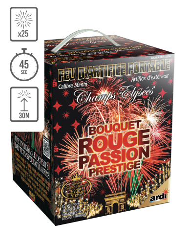 Feu d'artifice portable® luxe proxi, 25 tirs, 45 secondes