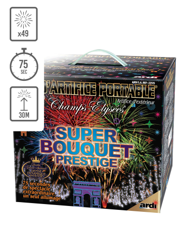 Feu d'artifice Portable® super bouquet prestige, 49 tirs, 75 secondes