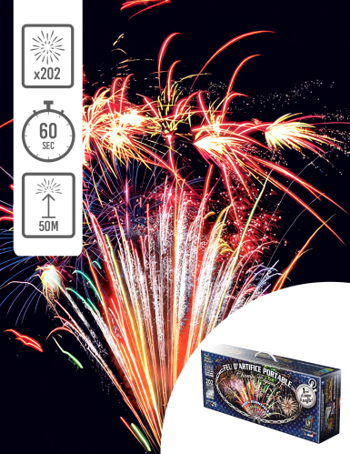 Feu d'artifice automatique Portable® Champs-Élysées, 202 tirs 60 sec