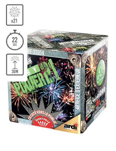Feu d'artifice compact fire Power® Baby Power®, 21 tirs, 20 secondes