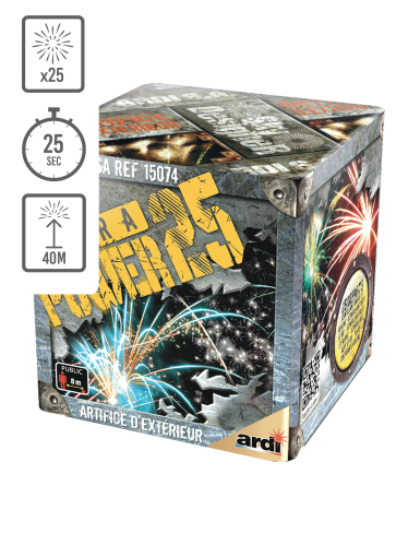 Feu d'artifice compact Sky Designer® Extra Power, 25 tirs, 25 secondes