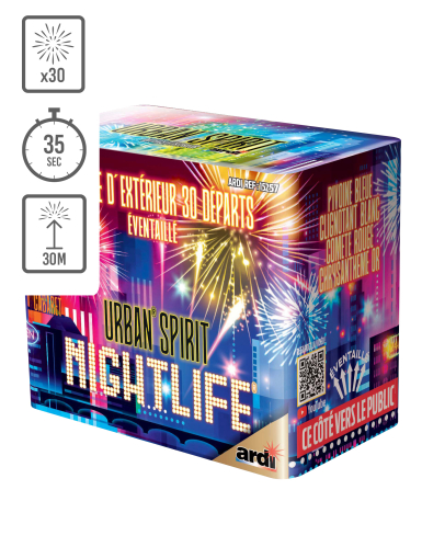 Feu d'artifice compact Urban® Spirit Nightlife®, 30 tirs, 35 secondes