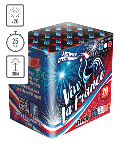 Feu d'artifice compact Allez la France ! Vive la France !, 20 tirs, 25 secondes