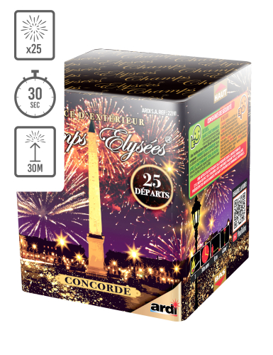 Feu d'artifice Champs-Élysées® La Concorde®, 25 tirs, 30 secondes