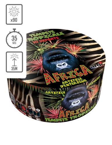 Feu d'artifice compact Tempête® Tropicale, 90 tirs, 35 secondes