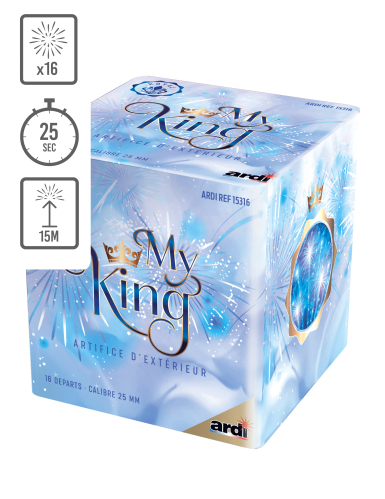 Feu d'artifice compact My King®, 16 tirs, 25 secondes
