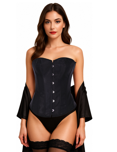 Corset noir à laçage femme