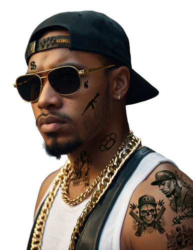 Tatouages thug life 14 x 30 cm