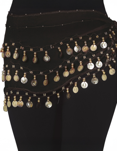 Ceinture orientale noire à piécettes