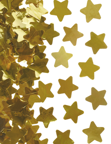 Canon à confettis étoiles métallisées dorées 40 cm