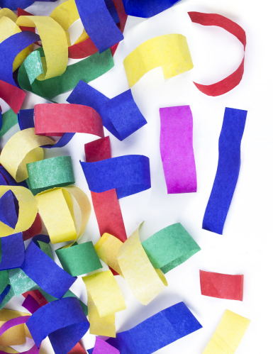 Canon à confettis en papier bandes multicolores 60 cm