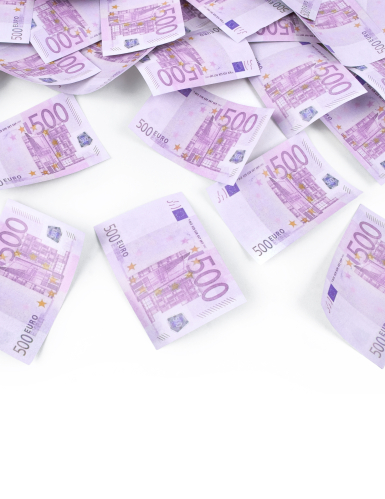 Canon à confettis billets 500 euros 60 cm