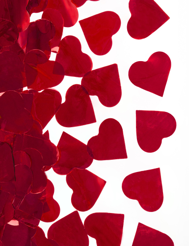 Canon à confettis coeur rouges 60 cm