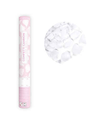 Canon à confettis pétales blanc 40 cm