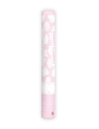 Canon à confettis pétales blanc 40 cm