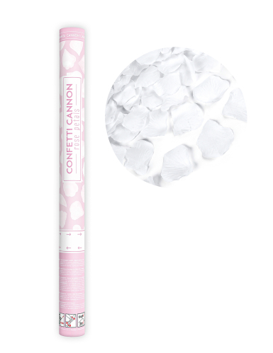 Canon à confettis pétales blanc 60 cm