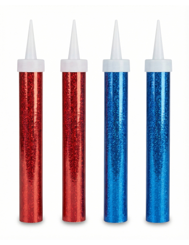 4 Fontaines scintillantes à changement de couleur bleu et rouge 12 cm 50 sec