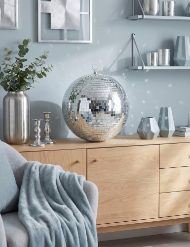 Boule à facettes argent - XL 40 cm