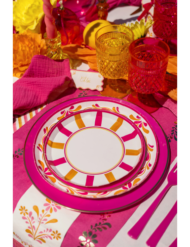 8 Petites assiettes en carton Pink Limonade 18 cm