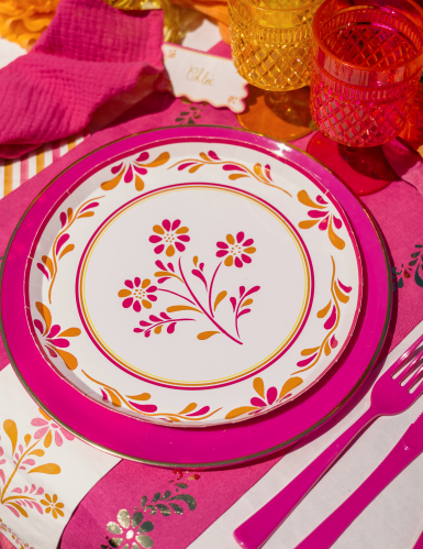8 Assiettes en carton Pink Limonade 23 cm