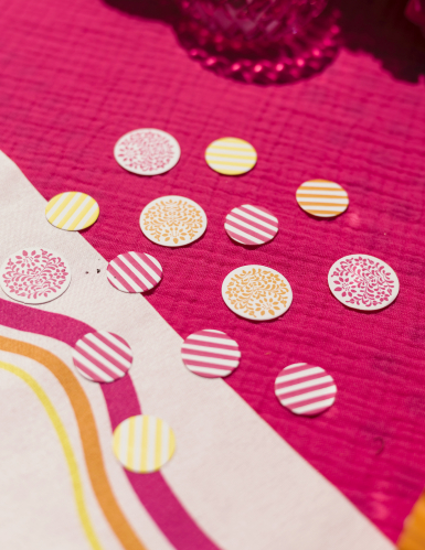 100 Confettis en papier Pink Limonade 2.5 cm