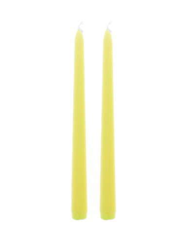 2 Bougies chandelles jaune 25 cm