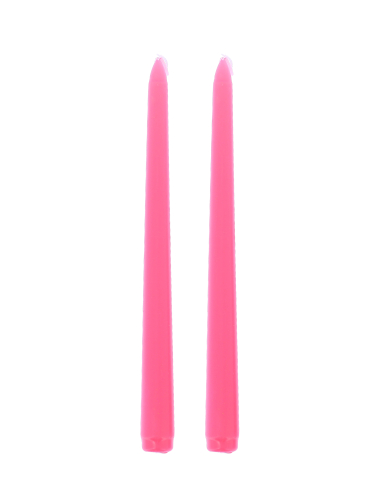 2 Bougies chandelles rose 25 cm