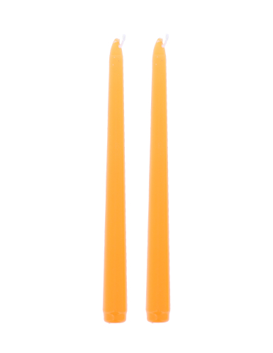 2 Bougies chandelles orange 25 cm